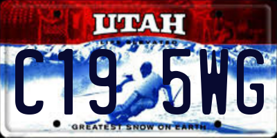 UT license plate C195WG