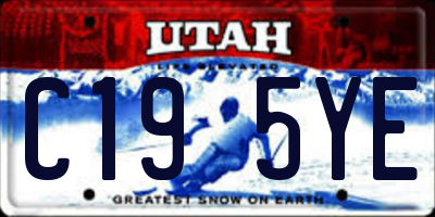 UT license plate C195YE