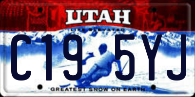 UT license plate C195YJ