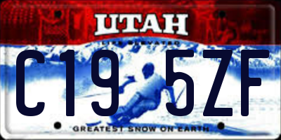 UT license plate C195ZF