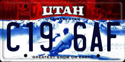 UT license plate C196AF