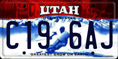 UT license plate C196AJ