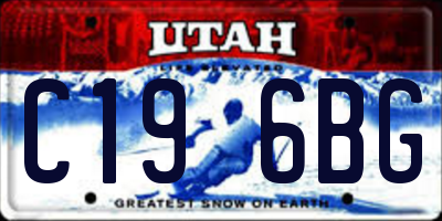 UT license plate C196BG