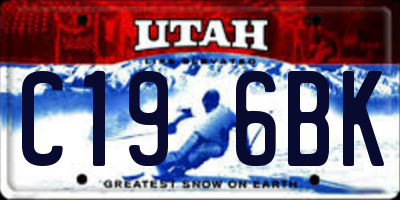 UT license plate C196BK