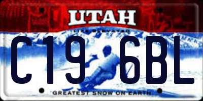 UT license plate C196BL
