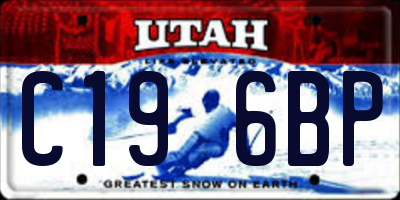 UT license plate C196BP
