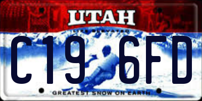 UT license plate C196FD