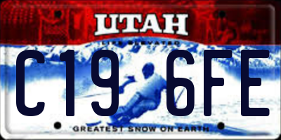 UT license plate C196FE