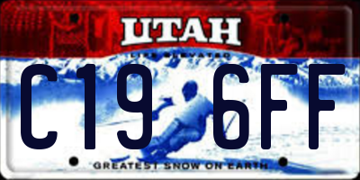 UT license plate C196FF