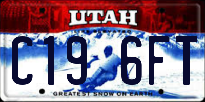 UT license plate C196FT