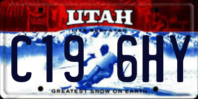 UT license plate C196HY