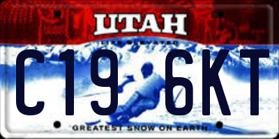UT license plate C196KT