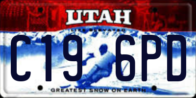 UT license plate C196PD