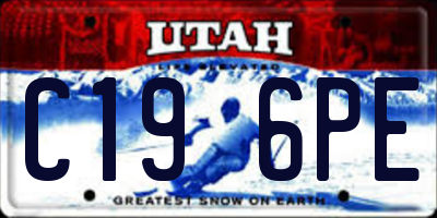 UT license plate C196PE
