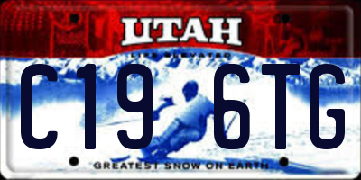 UT license plate C196TG