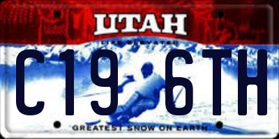 UT license plate C196TH
