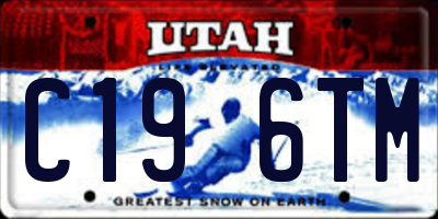 UT license plate C196TM
