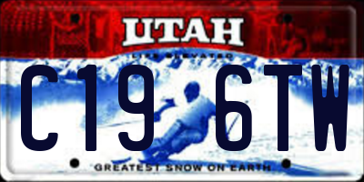UT license plate C196TW