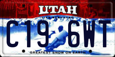 UT license plate C196WT