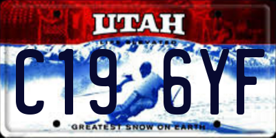 UT license plate C196YF