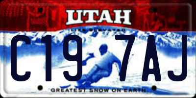 UT license plate C197AJ