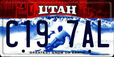 UT license plate C197AL