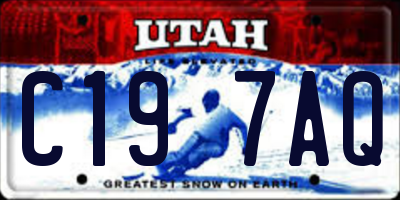 UT license plate C197AQ