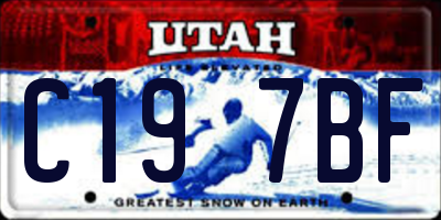 UT license plate C197BF