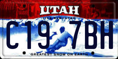 UT license plate C197BH