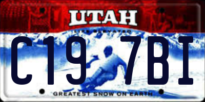 UT license plate C197BI