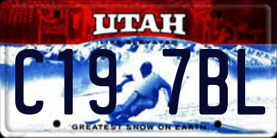 UT license plate C197BL