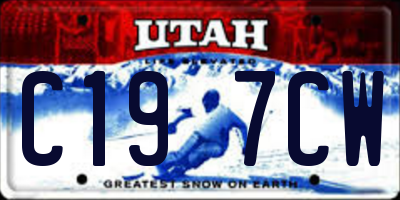 UT license plate C197CW