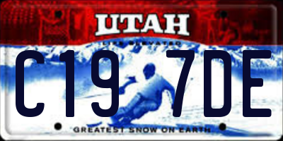 UT license plate C197DE