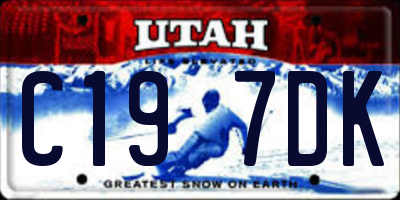 UT license plate C197DK