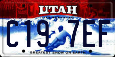 UT license plate C197EF