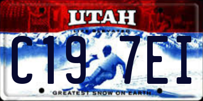 UT license plate C197EI