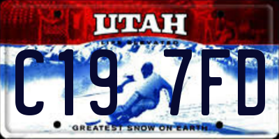 UT license plate C197FD