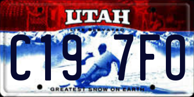 UT license plate C197FO