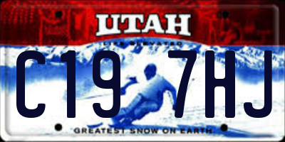 UT license plate C197HJ