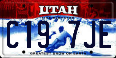 UT license plate C197JE