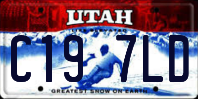 UT license plate C197LD