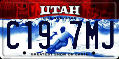 UT license plate C197MJ