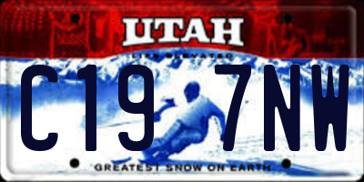 UT license plate C197NW