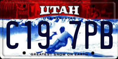 UT license plate C197PB