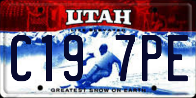 UT license plate C197PE