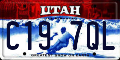 UT license plate C197QL