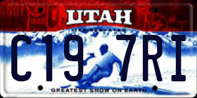 UT license plate C197RI