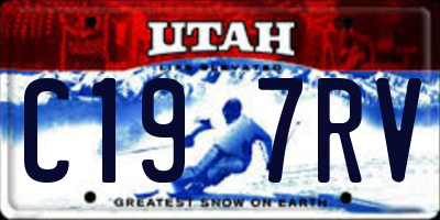 UT license plate C197RV