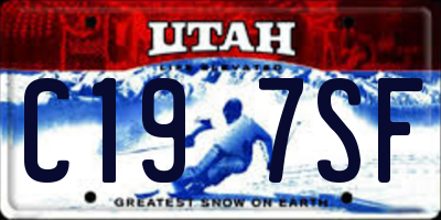 UT license plate C197SF