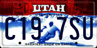UT license plate C197SU